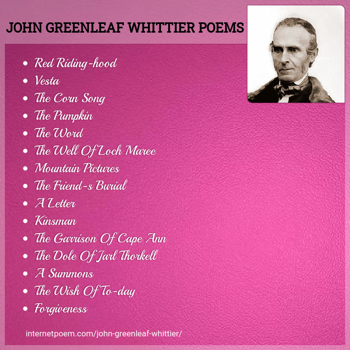 Complete Text Of The Poem By John Greenleaf Whittier - vrogue.co