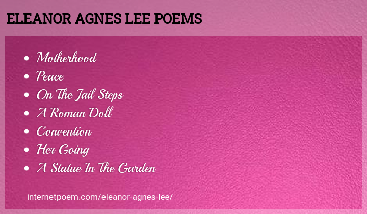 Eleanor Agnes Lee Poems