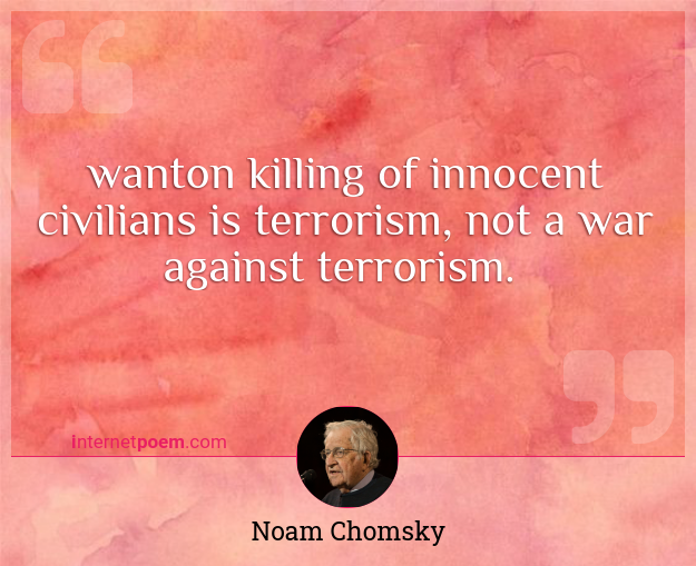 Wanton Killing Of Innocent Civilians Is Terrorism Not A War Against Terrorism