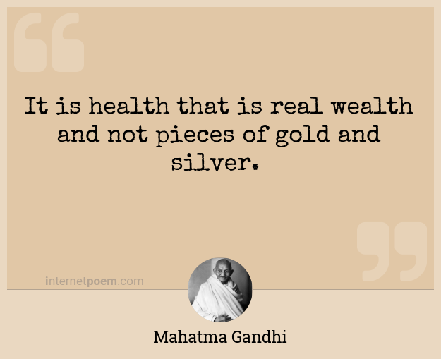 health is the real wealth