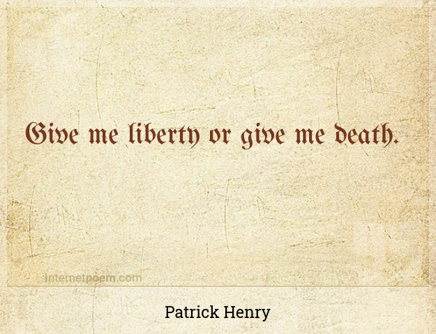 give me liberty or give me death poem