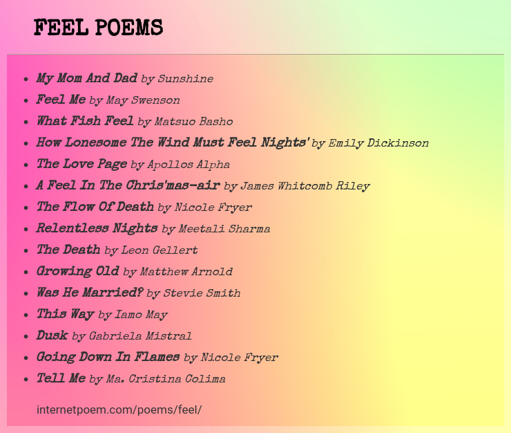 Feel Poems 6207