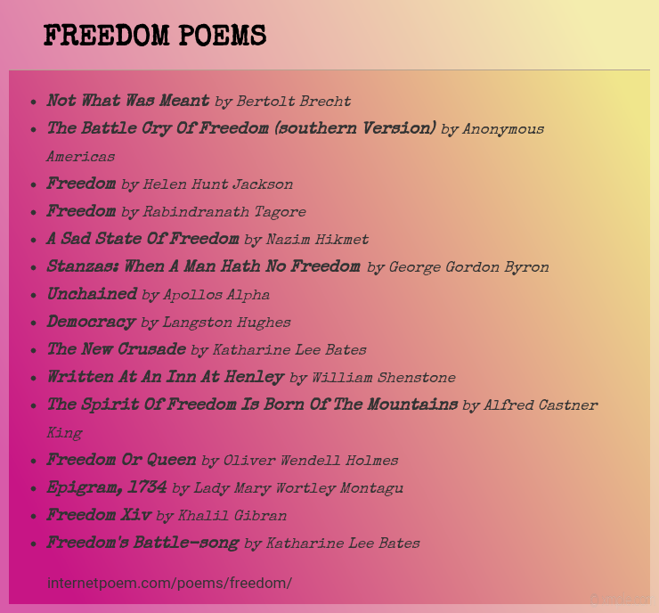 Freedom Poems 